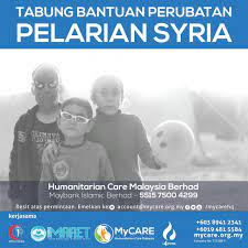 .tabung sedia ada iaitu tabung darul iman, tabung bantuan penyakit kronik dan dana kebajikan sosial perubatan yang bertujuan mengurus dan menyelaras bantuan secara sistematik dan efisien. Tabung Bantuan Perubatan Pelarian Syria Mycare