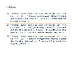 Contoh soal cerita program linear dan pembahasan posted by edutafsi on 05 october 2014 1155 am untuk menyelesaikan soal cerita program linear dibutuhkan kemampuan analisis yang lebih tinggi dibanding soal program linear yang biasa. Solusi Persamaan Non Linear Persamaan Non Linier Penentuan