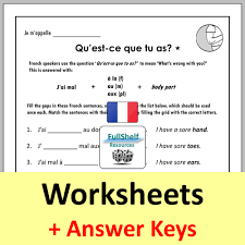 Body parts that start with d parts of your body. French Body Parts Worksheets Teaching Resources