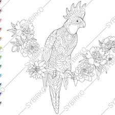 These alphabet coloring sheets will help little ones identify uppercase and lowercase versions of each letter. Coloring Pages For Adults Cockatoo Parrot Adult Coloring Etsy