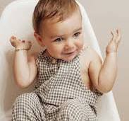 Gingham Cotton Baby Romper in Atticus, 3-6 Months