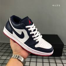 Black leather overlays can be found on the forefoot, eyelets, and toe cap. Nike Air Jordan 1 1low Aj1 Black Toe Chicago Lily White Black And White Red Blue Small Lightning Lover Section Low Help Basketball Shopee Malaysia