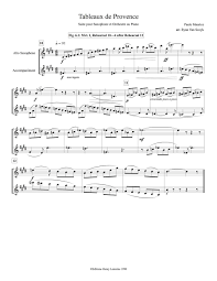 Printed music alto / baritone saxophone & piano exam syllabus. Tableaux De Provence Alto Sax Sheet Music