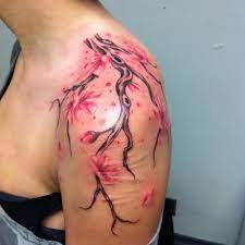 Cherry blossom tattoos are often inked in the style of vines that wrap around the body or as the entire tree with blooming flowers. Best 40 Cherry Blossom Tattoos On The Half Sleeve And Shoulder