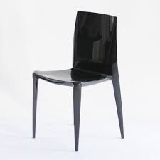Super Glossy Stackable Black Dining Chair Made Of Injection Molded Plastic Made In Italy Black Dining Chairs Bellini Chairs Rental Furniture
