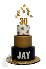 30th Birthday Black And Gold Cake Ideas 3 Tier 30th Birthday Cake Black Gold White Stars Birthday Cake Png 50th Birthday Cakes For Men White Birthday Cakes Tiered Cakes Birthday