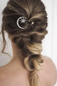 24 Celestial Night Sky Hair Clip Set Moon And Star Hair Ac Hair Jewelry Wedding Boho Wedding Hair Star Hair