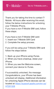 Some unlocked phones may not be . T Mobile Says I Need To Erase My Iphone Before They Can Unlock It Is This Necessary Macrumors Forums