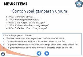 Maybe you would like to learn more about one of these? Contoh Soal Bahasa Inggris News Item Contoh Soal Terbaru