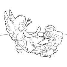 Coloring pages for kids donkey coloring pages. The Angel And Balaam S Donkey Coloring Page