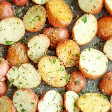 Garlic Parmesan Roasted Potatoes Recipe Yummly Recipe Recipes Potato Recipes Side Dishes Roasted Potato Recipes