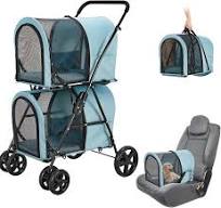 Amazon.com: LPOTIUS Double Pet Stroller for Dogs and Cats ...