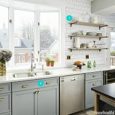 I like the combination of the mint green cabinets with the white marble countertop in this apartment for sale at fantastic frank. For The Love Of Kitchens Gray White Kitchen The Inspired Room