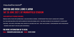 Live on channel 4 & talksport. Lions V Japan 2021 Impulse Decisions