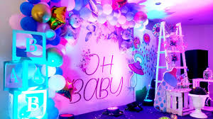 Use a white table cloth (disposable or inexpensive cloth) and put permanent markers, puffy paints and. Baby Shower Decorations Baby Shower Baby Shower Decorations Ideas Youtube