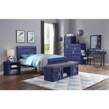Acme Furniture Cargo Twin Bed In Blue Nel 2020 Home Decor Blu