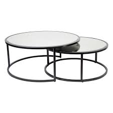 A mirror cabinet can still be functional is has an freestanding wall mirrored coffee table plays rather decorative role, but they deal with it the best way possible. Martini Mirrored Nesting Coffee Tables Set 2 Black Round Interiors Online