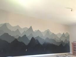 Make a bold statement in your home with artwork from independent artists a wall mural is meant to be a showstopper, letting you make a major statement with a large scale design. Two Color Gradient Mountain Wall So Easy Love Love Love Diy Mountainmural Mountain Mural Mural Big Kids Room