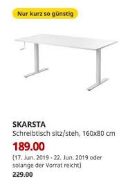 Ikea Kaarst Skarsta Schreibtisch Sitz Steh Weiss 160x80 Cm Ikea Schreibtisch Tisch