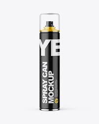 Glossy spray cosmetic bottle mockup 4599737. Spray Can Mockup In Can Mockups On Yellow Images Object Mockups