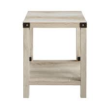 Walker Edison Farmhouse Metal Accent Side Table White Oak Bbf18mxstwo Best Buy