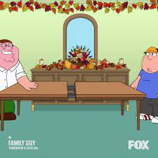 Peter goes to prison on thanksgiving.season 18 episode 8 part 1enjoy! Family Guy Table Setting Promo Family Guy Facebook