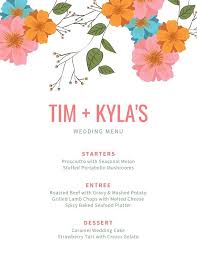Peach blush and greenery floral garland wedding table setting ideas. Free Printable Customizable Wedding Menu Templates Canva
