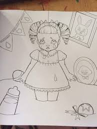 There's a house in my neighborhood with a perfect lawn. Cry Baby Coloring Book Kunst