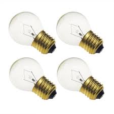 Jslinter 40 Watt Appliance Oven Light Bulb High Temp 120v Clear 415 Lumens Medium Brass Base G45 4 Pack Amazon Com