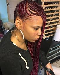 Black And Burgundy Lemonade Braids Divinebraids On Instagram Lemonade Braids Red Color Long Detroit Detroitbraider Creative Pass In 2020 Lemonade Braids Hairstyles Braids Individual Braids