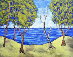 I have a profound passion for the arts and art education. Twilight At The Lake U2013 Starry Sky Painting U2013 Mountain Silhouette U2013 Birch Wood Circle Painting Acrylic Msisab Com