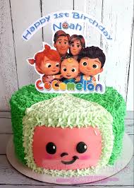 Baby birthday decorations baby boy 1st birthday party birthday party themes melon cake digital stamps jay crochet model cook. Cocomelon Inspired Buttercream Cake For Noah Swirls N Sprinkles Cakeshop Facebook