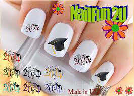 Nail Art Decals And Decoration Stickers 20 Graduation Cap Class Of 2014 Double Image Water Slide Transfer Manicure Nail Art A Nail Art Nail Art Set Manicure