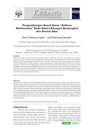Ix yang disesuaikan dengan permen 24 tahun 2016 tentang kompetensi inti dan kompetensi dasar matematika. Pdf Pengembangan Board Game Zathura Mathematics Pada Materi Bilangan Berpangkat Dan Bentuk Akar