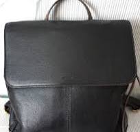 Fossil Black Leather Claire Backpack Flap Snap Colorblock ...