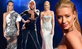 Iggy Azalea in skin-tight silver Versace gown at the MTV VMAs | Daily Mail  Online