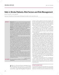 Extended periods of lying or sitting on a particular body part and failure to redistribute the pressure can lead to ischemia and therefore tissue damage.. Pdf Falls In Stroke Patients Risk Factors And Risk Management