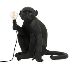 seletti home sitting monkey lamp 310 liked on polyvore featuring home lighting black black lights colored la black lamps lighting design interior lamp
