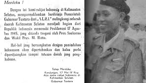 Kami bangsa indonesia dengan ini menjatakan kemerdekaan indonesia. Diteken Hassan Basry Teks Proklamasi 17 Mei Ditempel Di Pasar Kandangan Jejakrekam Com