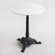 Black And White End Table Inspired By The Bistros Of Paris Our Side Table Features A Sleek Marble Tabletop On A Black Metal Frame F Marble Bistro Table Marble Accent Table Accent Table