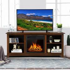 Maybe you would like to learn more about one of these? Costway 58 2 Tier Fireplace Tv Stand W 18 1500w Electric Fireplace 65 Walnut