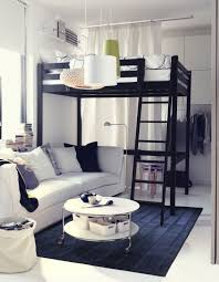 The reason for raising the plank is to get standing height under the loft, and that the stockholm sofa could slide into place from the side. Stora Loft Bed Frame Black Full Double Ikea Loft Bed Frame Apartment Decor How To Make A Loft Bed