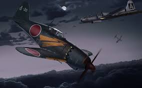 arte aviones nocturnos Kawasaki Ki-100 cazas japoneses acolchadas ...