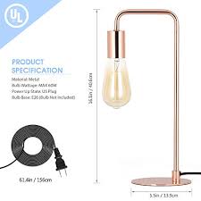 An industrial table lamp is undoubtedly modern and minimalist, whereas a stainless steel or silver table lamp offers timeless style. Edison Table Lamp Industrial Nightstand Lamps Small Rose Gold Metal Desk Lamp Suit For Bedside Dressers Coffee Table In Bedroom Guest Room Office Storepaperoomates Shop Cheapest Online Global Marketplace
