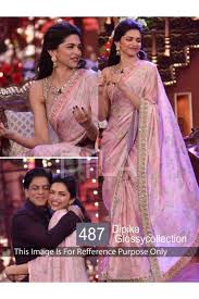 Bollywood Replica Deepika Padukone Designer Glossy Pink Party Wear Saree 487 Sia 400 Bollywood Designer Sarees Indian Designer Sarees Party Wear Sarees