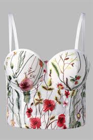 Black And White Floral Corset 15 98 Embroidery Floral Corset White Floral Corset Floral Embroidery Embroidery Fashion