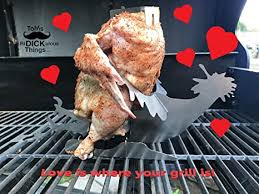 Stand the chicken and can upright on the barbecue, either in the roasting tin or directly on the grill, on the side with no coals. Amazon Com Rooster Love Beer Can Chicken Stand Beer Chicken Roaster Stainless Steel Chicken Roasting Rack For Bbq Grill Oven Great Gift Stores Flat Space Saver Includes Free Sunglasses For The Chicken Patio Lawn