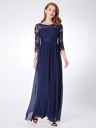 See Through Floor Length Lace Evening Dress With Half Sleeve Lace Evening Dresses Bridesmaid Dresses Long Blue Maxi Bridesmaid Dresses