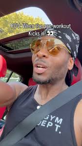 I took pre-workout 20 mins ago…, Now I’m in traffic, blasting house music,  skin tingling,, and shouting @miketyson quotes at red lights 😳😤 🤣💪🏾  #preworkout #gym #fit #gymlife