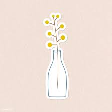 Download Premium Illustration Of Yellow Doodle Flowers In A Glass Vase Flower Doodles Cartoon Flowers Flower Illustration